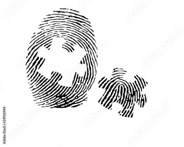 Fototapeta Fingerprint with a puzzle vector