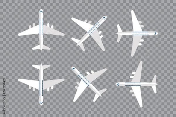 Fototapeta Vector Airplane Top View