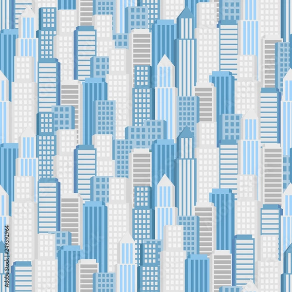 Obraz Vector city seamless pattern. Vector city panorama. background building