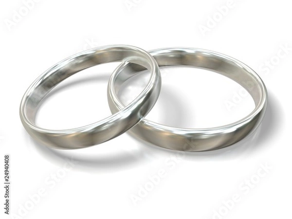 Obraz white gold rings