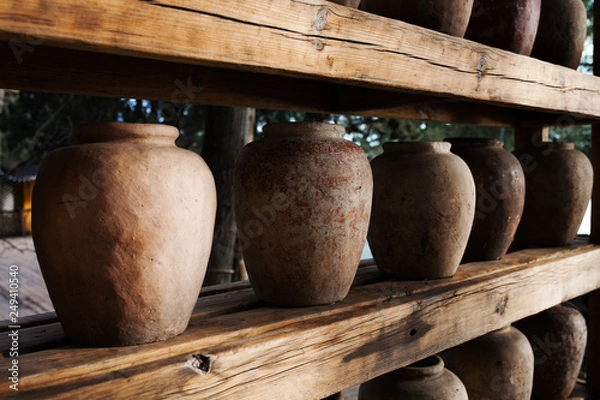 Obraz Mediterian interior with antic vase.