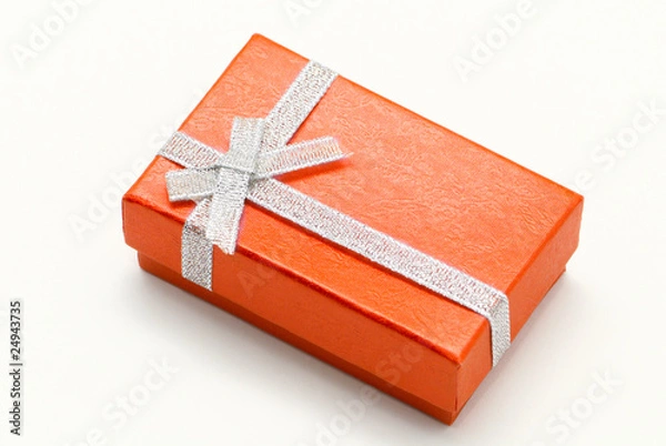 Fototapeta Rectegular orange gift box