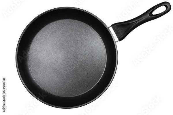 Obraz Czarna patelnia na białym tle
