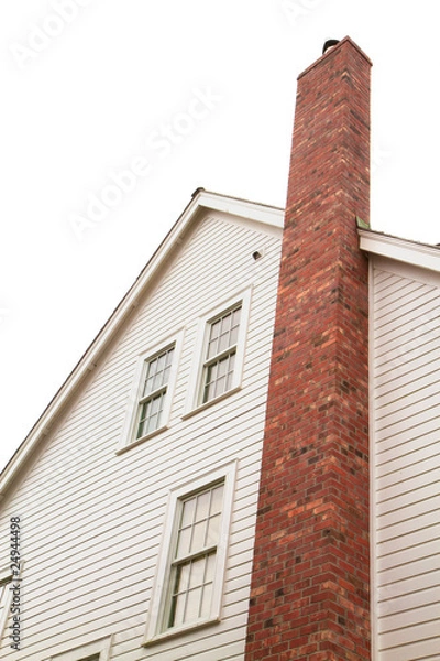 Obraz White house red chimney