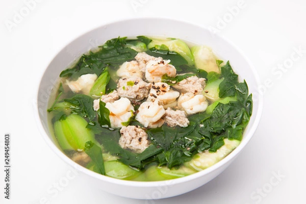 Obraz shrimp soup and vegetables