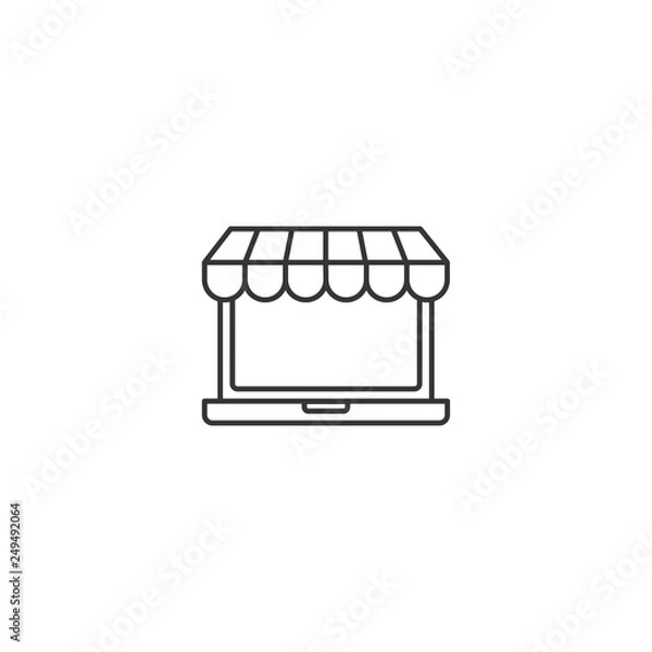 Fototapeta Online shop - concept vector icon on background