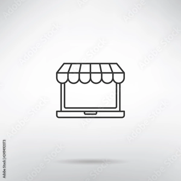 Fototapeta Online shop - concept vector icon on background