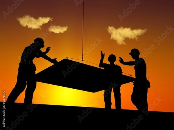 Fototapeta The group of workers