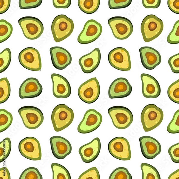 Fototapeta Avocado seamless pattern. Avocado pattern with leaves and branches. Use for postcard, print, packaging etc.