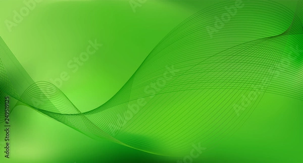 Fototapeta abstract wave line  vector flow background green
