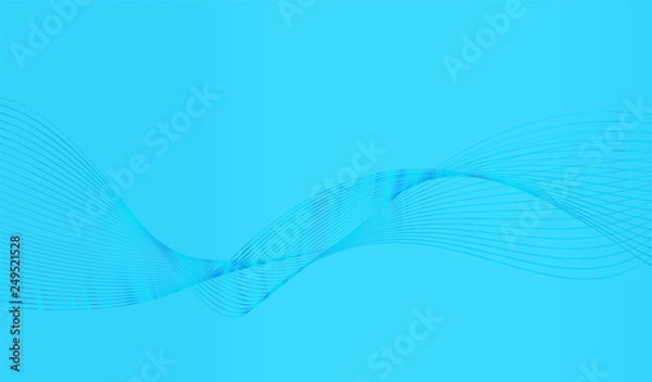 Fototapeta abstract wave line  vector flow background blue