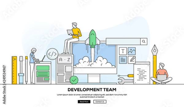 Fototapeta DEVELOPMENT TEAM BANNER CONCEPT