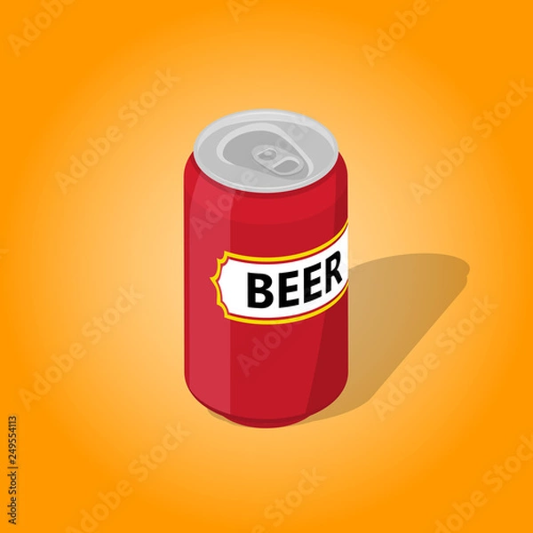 Fototapeta Can of beer with a shadow