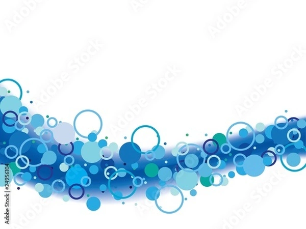 Fototapeta Abstract blue bubbles background
