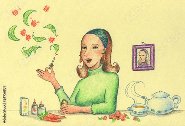 Obraz Donna che si cura con le erbe