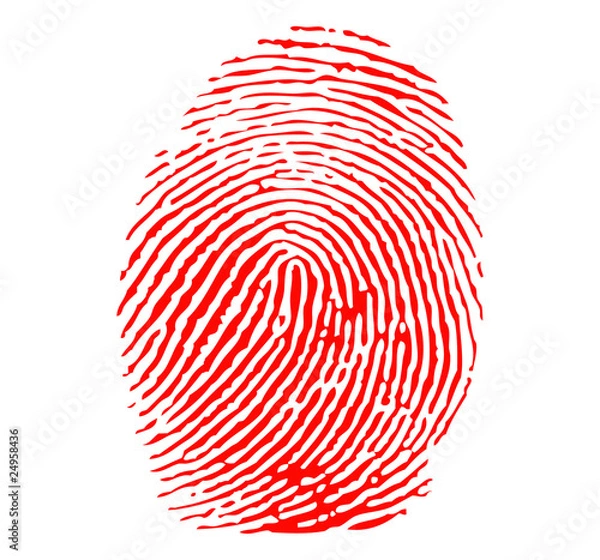 Fototapeta Red fingerprint vector