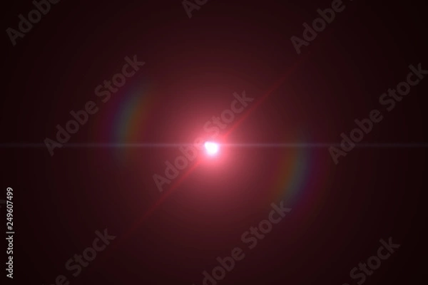 Fototapeta Anamorphic Lens Flare on Black Background
