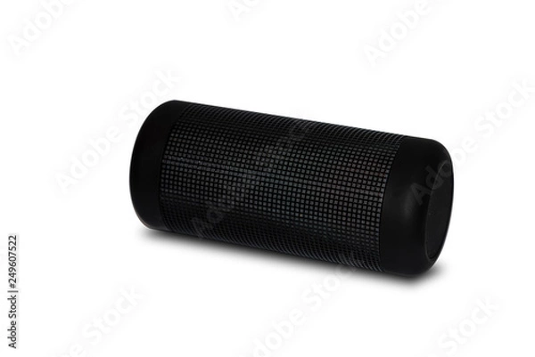Fototapeta Portable Wireless Bluetooth Music Player Speaker Isolated on White Background