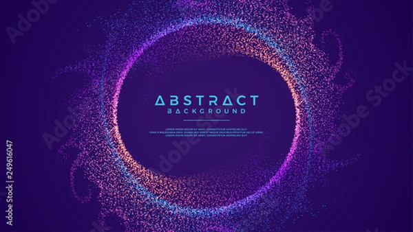 Obraz Dynamic abstract liquid flow particles background. Shining abstract particle flow background. Futuristic background with dots combination. Eps10 Vector background.