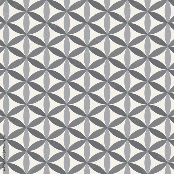 Fototapeta linear vector pattern, repeating abstract flower leaves, gray line of leaf or flower, floral. graphic clean design for fabric, event, wallpaper etc. pattern is on swatches panel