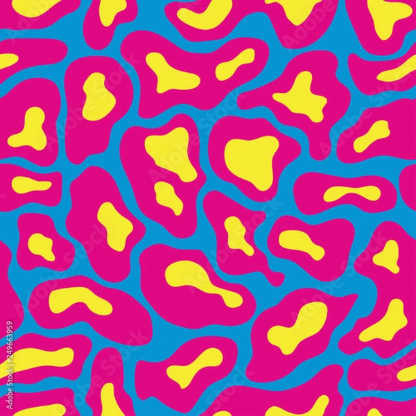 Fototapeta seamless pattern pink yellow spots