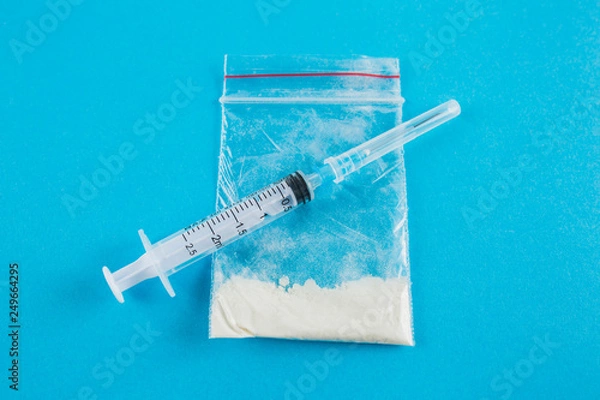 Fototapeta Illegal drugs. Heroin, ecstasy, cocaine and marijuana. Space for text