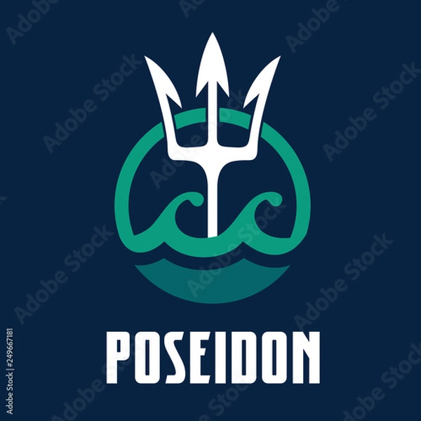 Fototapeta Vector image of Poseidon's Trident