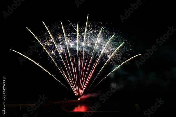 Obraz 海岸線からの打ち上げ花火