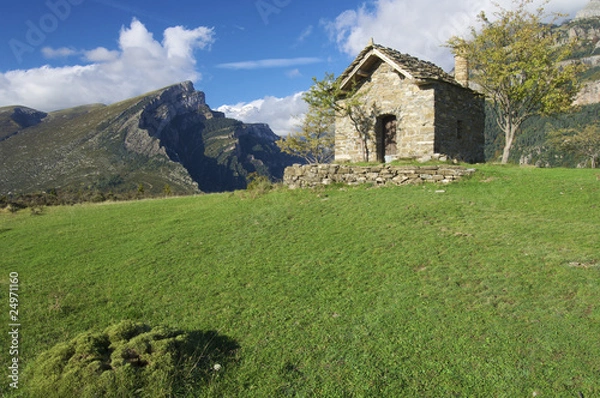 Obraz small shrine in Pyrenees
