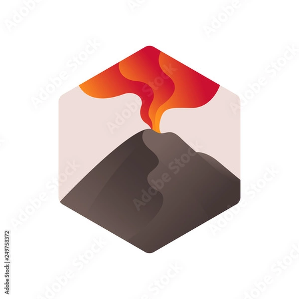 Obraz Volcano Logo Template. Mountain Logotype Isolated. Mountain Vector Illustration.