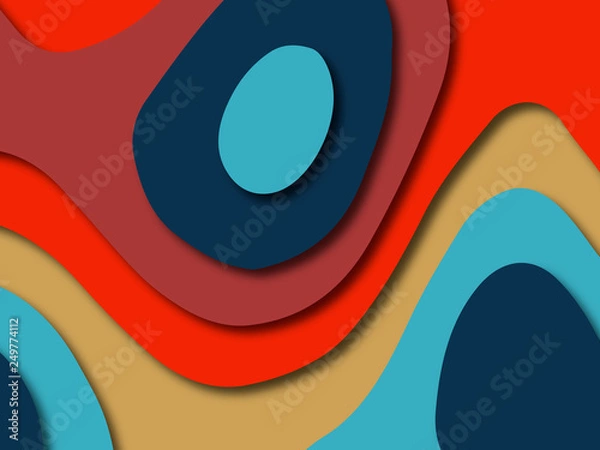 Fototapeta Colorful carving art.Paper cut abstract background with paper cut shapes. Template design layout for business presentations, flyers, posters, invitations
