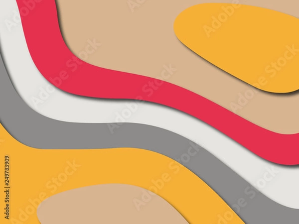 Fototapeta Colorful carving art.Paper cut abstract background with paper cut shapes. Template design layout for business presentations, flyers, posters, invitations