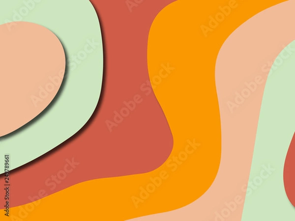 Fototapeta Colorful carving art.Paper cut abstract background with paper cut shapes. Template design layout for business presentations, flyers, posters, invitations