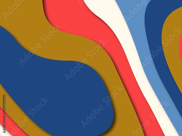 Fototapeta Colorful carving art.Paper cut abstract background with paper cut shapes. Template design layout for business presentations, flyers, posters, invitations
