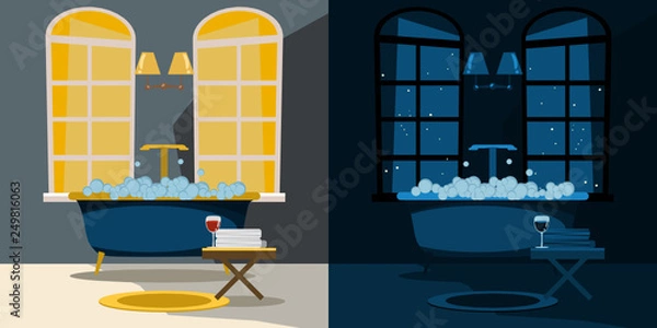 Fototapeta bathroom interior vector illustration 