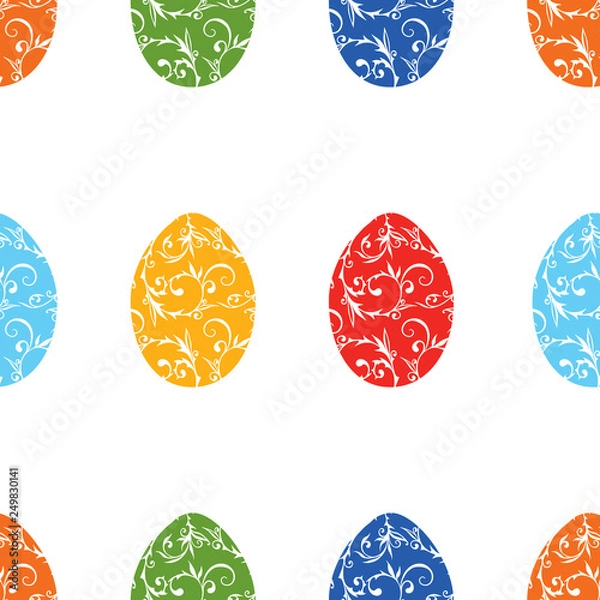 Fototapeta Seamless pattern of decorative easter eggs