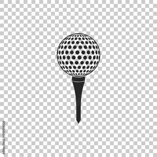 Obraz Golf ball on tee icon isolated on transparent background. Flat design. Vector Illustration