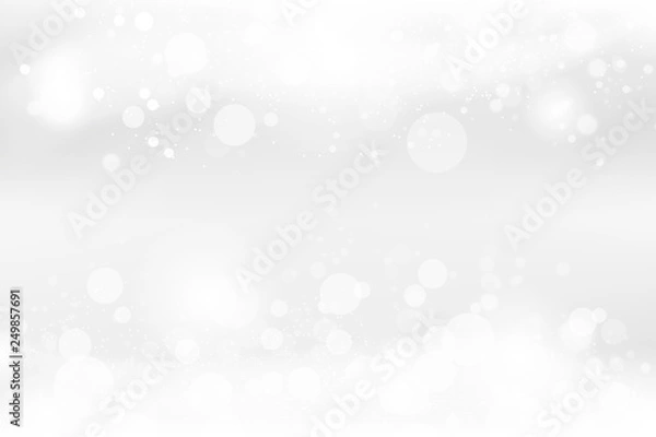 Fototapeta White abstract, Bokeh background, celebration seasonal holiday vector illustration