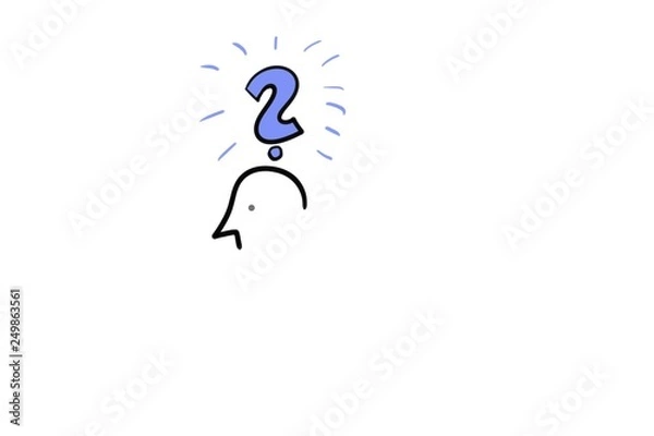 Fototapeta man with a question mark above his head