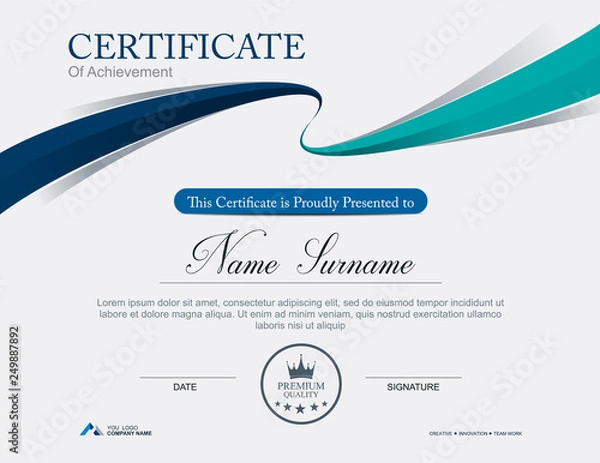 Obraz Vector certificate template