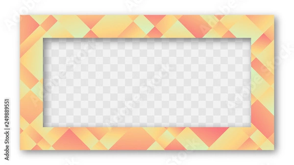 Fototapeta Colored Trendy Gradient Frame With Bland Shadows Isolated On White Background. Abstract Colorful Rectangle Border. Vector Illustration, Eps 10.
