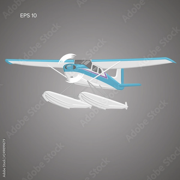 Fototapeta Small seaplane isolated vector illustration
