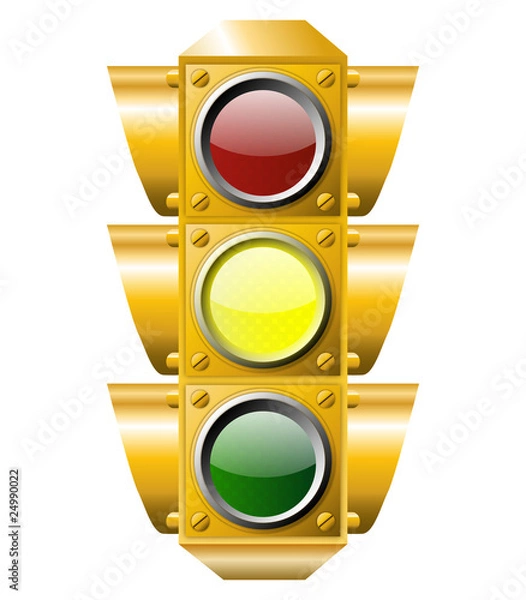 Fototapeta Yellow traffic light vector