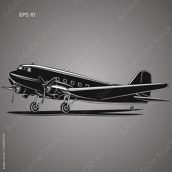 Obraz Old vintage piston engine airliner.