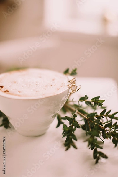 Fototapeta coffee with mint