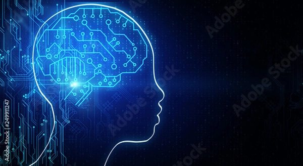 Fototapeta Artificial intelligence and internet concept