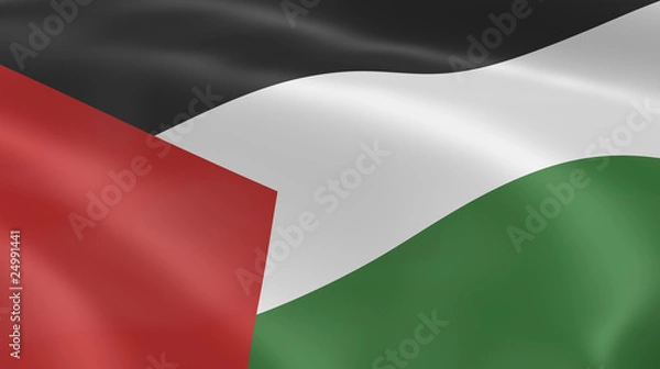 Fototapeta Palestinian flag in the wind