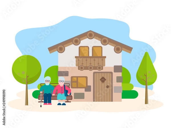 Fototapeta The concept of well-being and secure old age