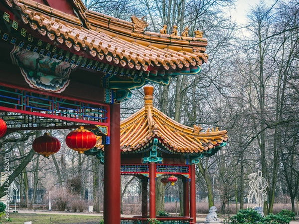 Fototapeta Chinese pavilion in the garden