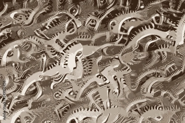 Obraz Abstract clock gear and clockwork with old machinery